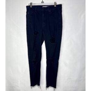 KanCan black distressed skinny ankle jean released hem size 9/28